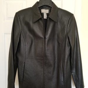 100% Leather Blazer Zip-Close